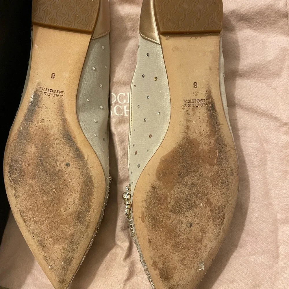 Badgley Mischka Bridal Crystal embellished flats shoes - Picture 4 of 7